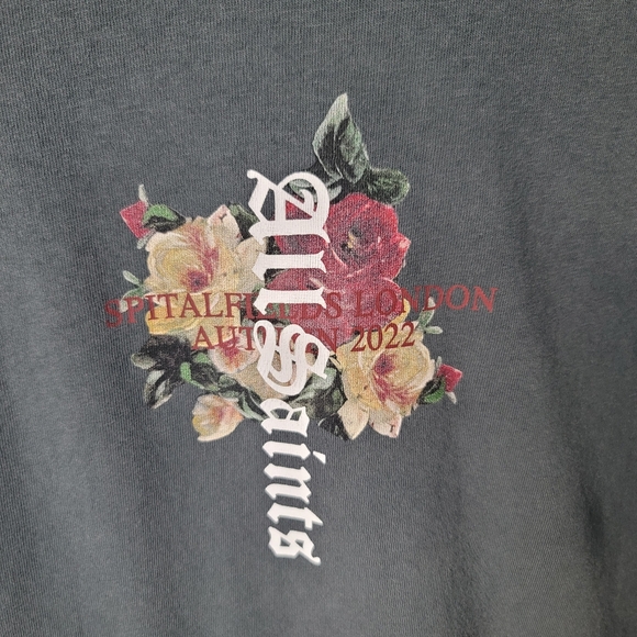 AllSaints Oshiba Crewneck Short Sleeve Graphic Tee, Size Small, Washed Black - Picture 4 of 10